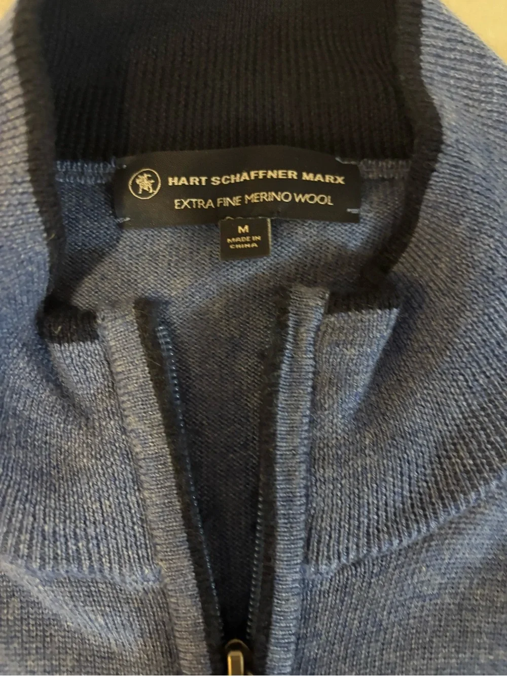Hart Schaffner Marx Blue Half-Zip Sweater